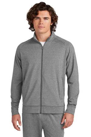 Sport-Tek Mens Sport-Wick Moisture Wicking Full Zip Cadet Jacket - Heather Charcoal Grey