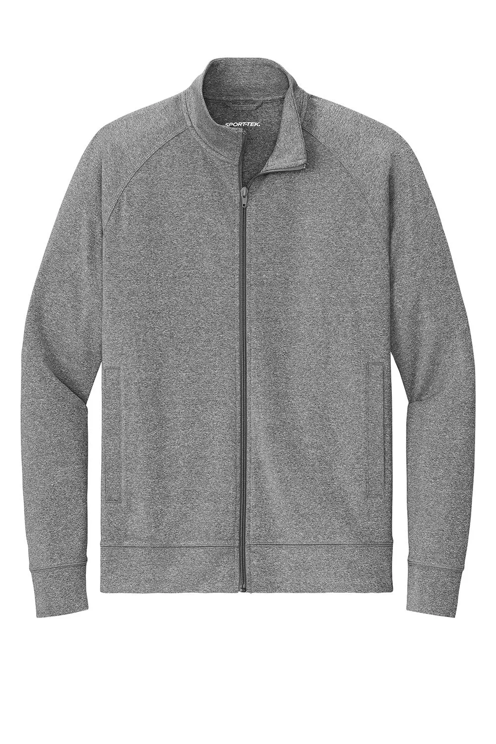 Sport-Tek Mens Sport-Wick Moisture Wicking Full Zip Cadet Jacket - Heather Charcoal Grey