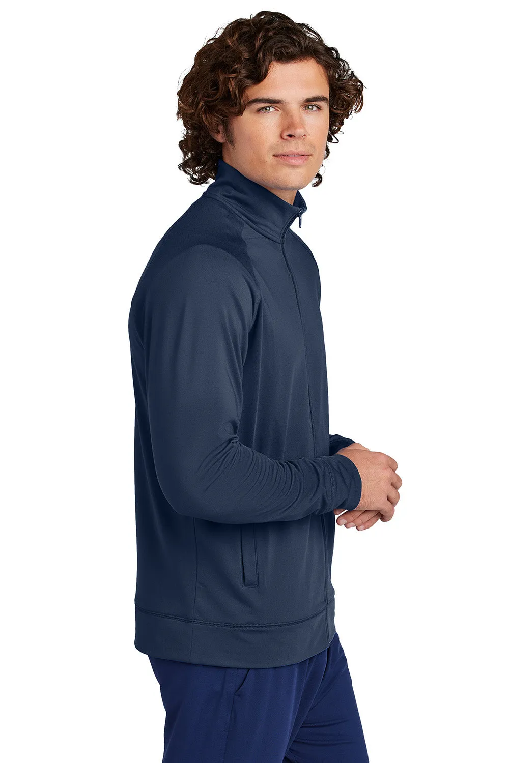 Sport-Tek Mens Sport-Wick Moisture Wicking Full Zip Cadet Jacket - True Navy Blue