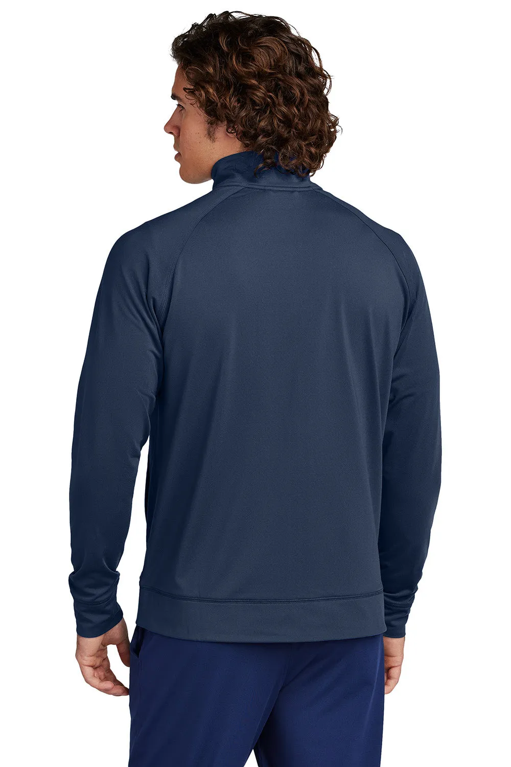 Sport-Tek Mens Sport-Wick Moisture Wicking Full Zip Cadet Jacket - True Navy Blue