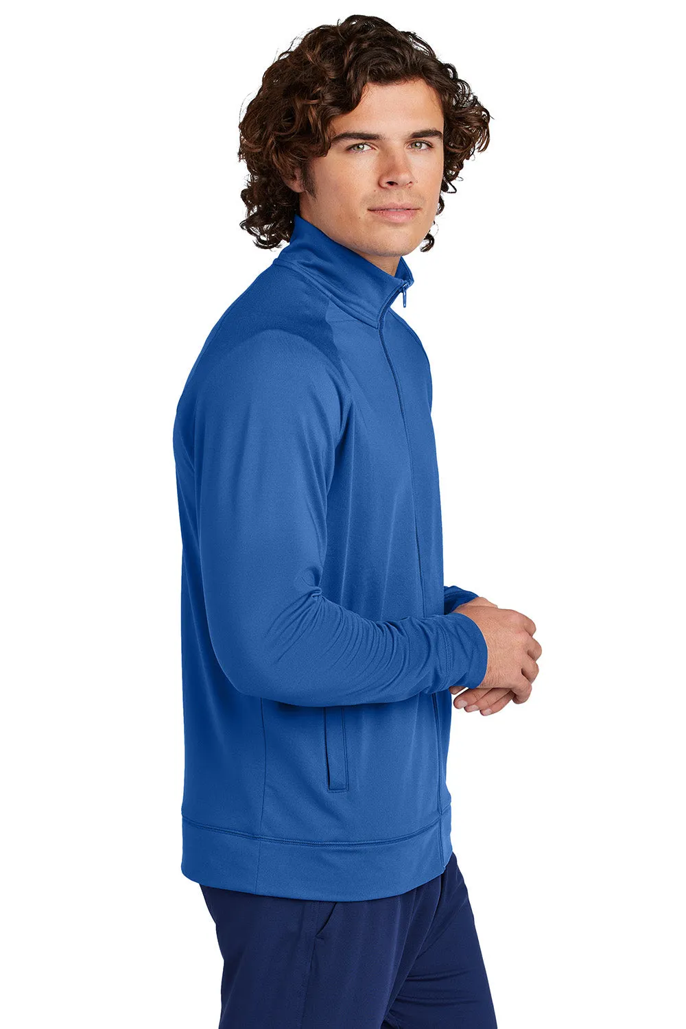Sport-Tek Mens Sport-Wick Moisture Wicking Full Zip Cadet Jacket - True Royal Blue