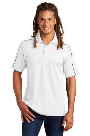 Sport-Tek Mens Sport-Wick Moisture Wicking Short Sleeve Polo Shirt - White/Iron Grey Clothing Sport-Tek
