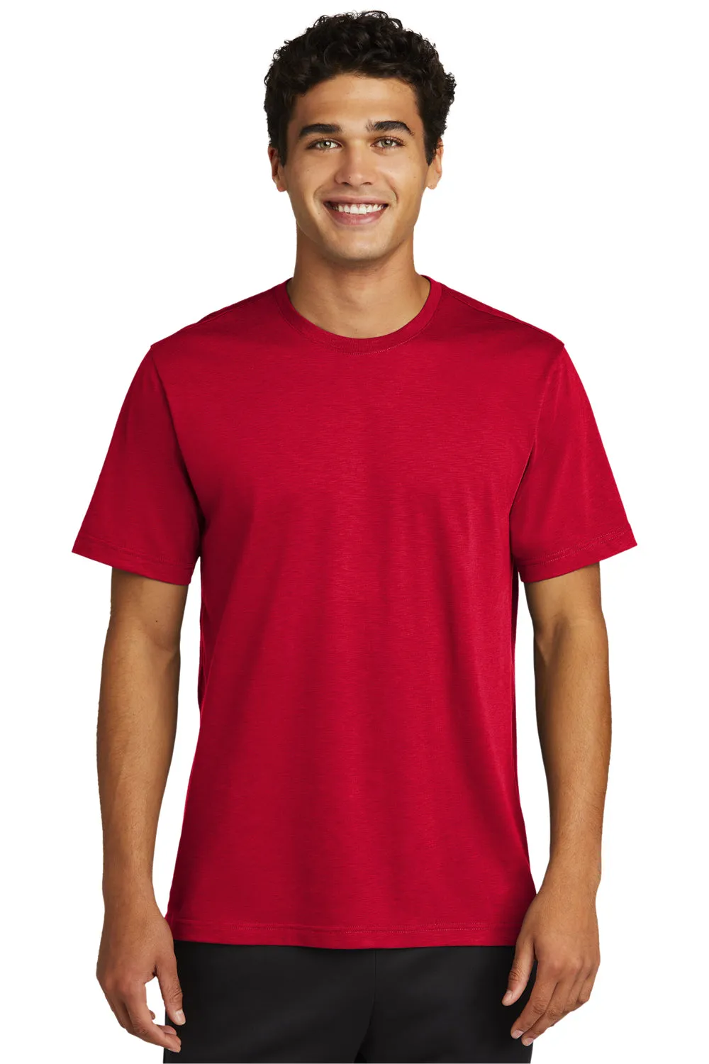 Sport-Tek Mens Strive Moisture Wicking Short Sleeve Crewneck T-Shirt - Deep Red Clothing Sport-Tek