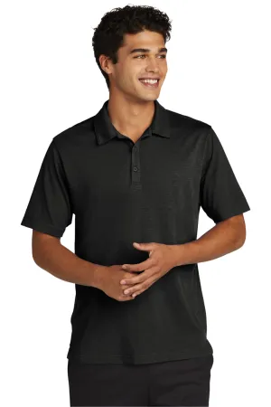 Sport-Tek Mens Strive Moisture Wicking Short Sleeve Polo Shirt - Black Clothing Sport-Tek