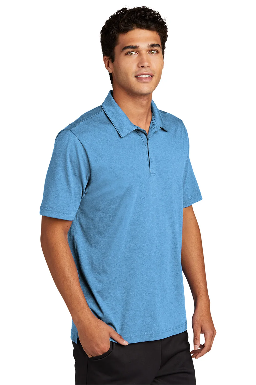Sport-Tek Mens Strive Moisture Wicking Short Sleeve Polo Shirt - Carolina Blue Clothing Sport-Tek
