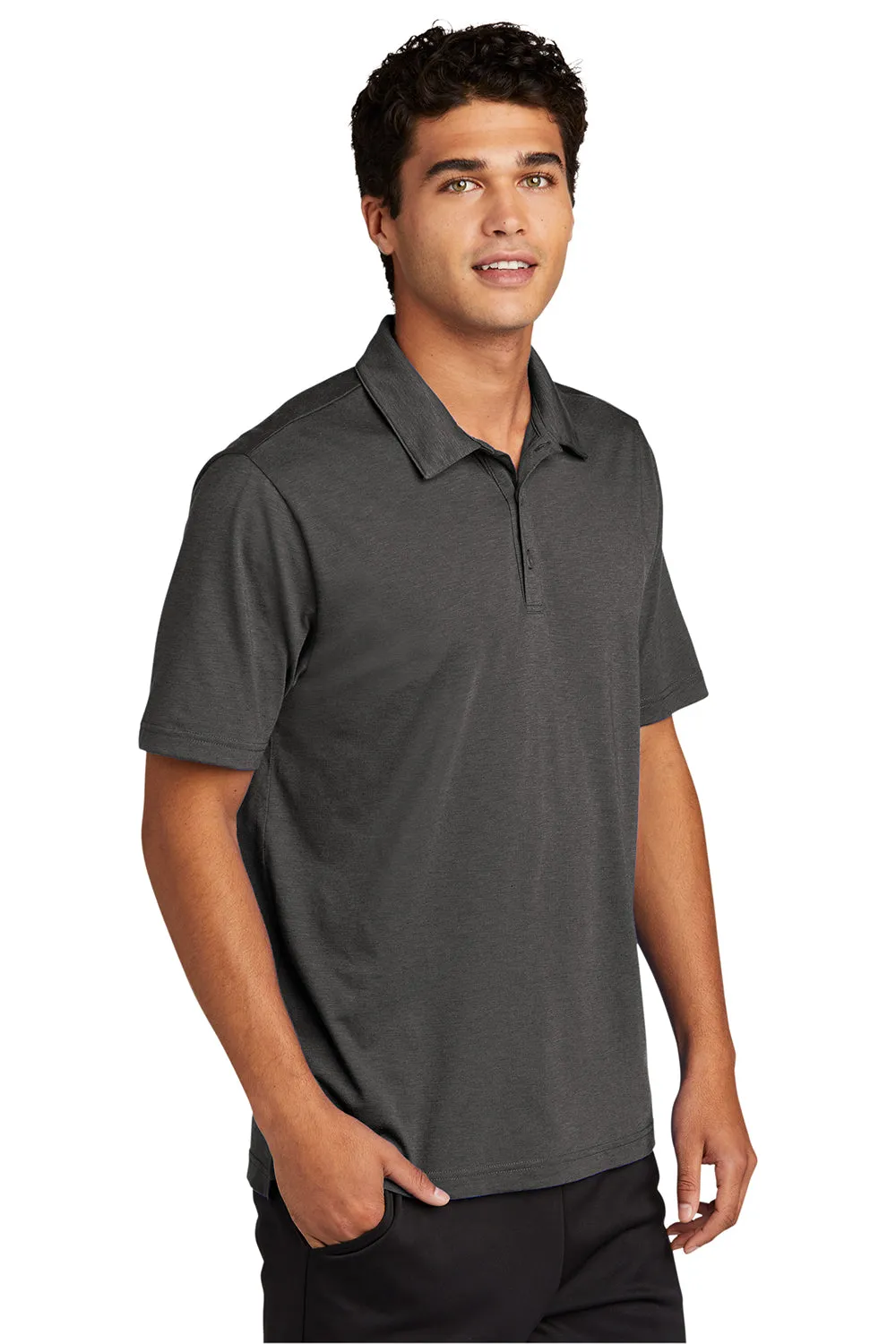 Sport-Tek Mens Strive Moisture Wicking Short Sleeve Polo Shirt - Graphite Grey Clothing Sport-Tek