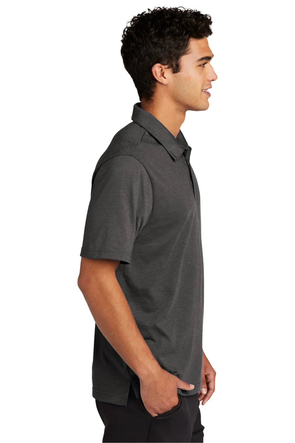 Sport-Tek Mens Strive Moisture Wicking Short Sleeve Polo Shirt - Graphite Grey Clothing Sport-Tek