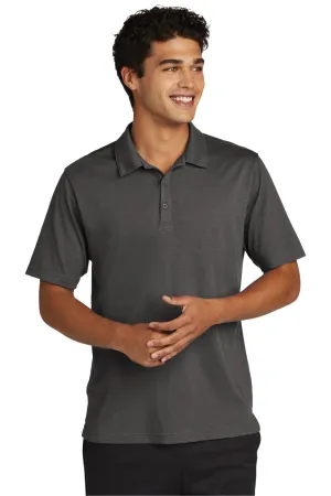 Sport-Tek Mens Strive Moisture Wicking Short Sleeve Polo Shirt - Graphite Grey Clothing Sport-Tek