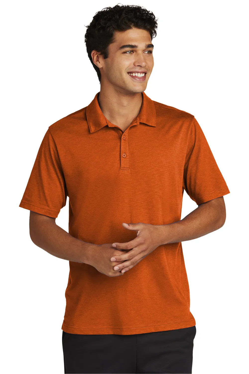 Sport-Tek Mens Strive Moisture Wicking Short Sleeve Polo Shirt - Texas Orange - Closeout Clothing Sport-Tek
