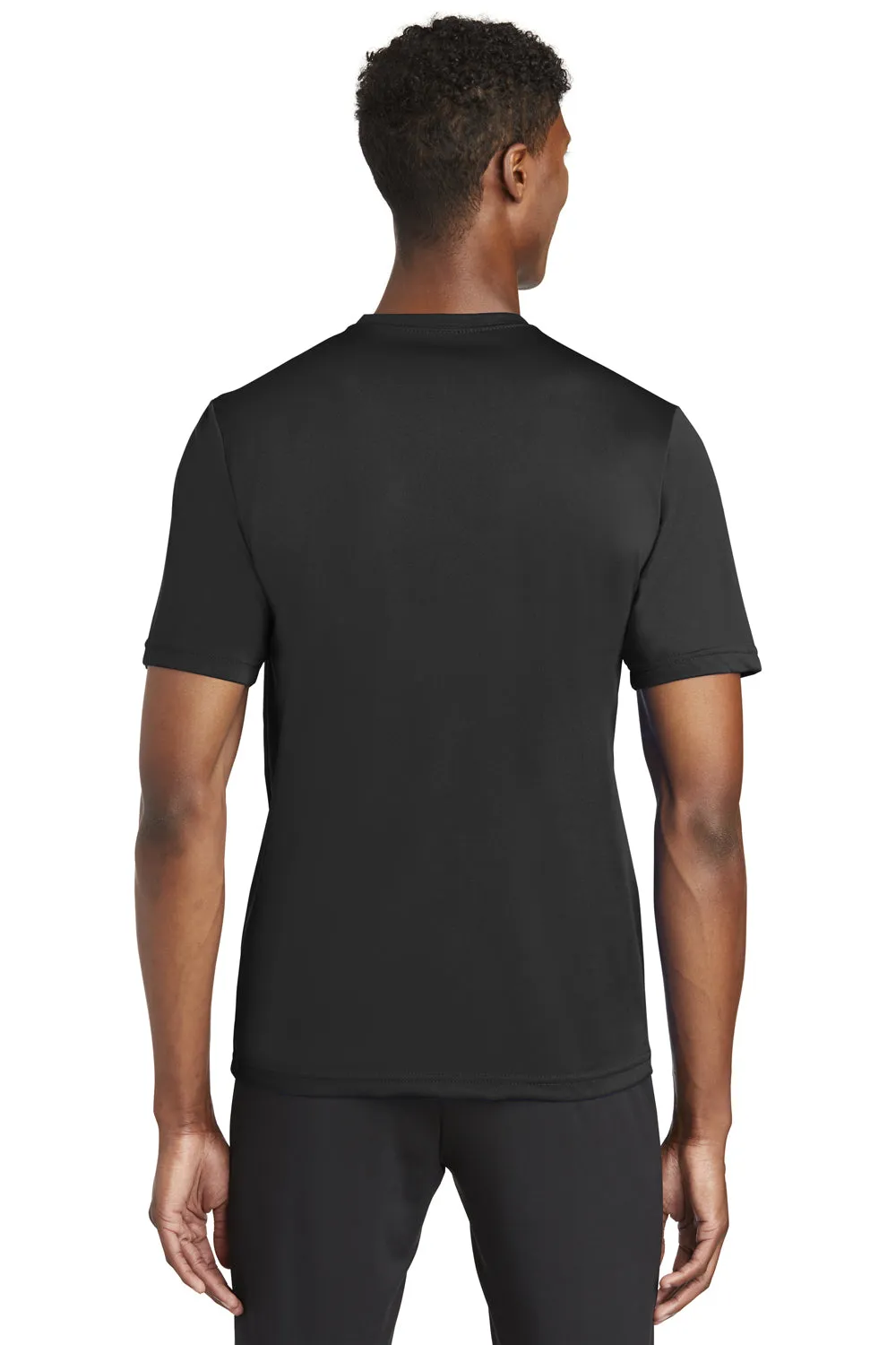 Sport-Tek Mens Tough Moisture Wicking Short Sleeve Crewneck T-Shirt - Black Clothing Sport-Tek