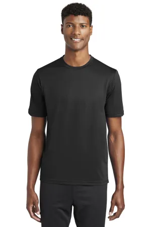 Sport-Tek Mens Tough Moisture Wicking Short Sleeve Crewneck T-Shirt - Black Clothing Sport-Tek