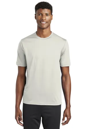 Sport-Tek Mens Tough Moisture Wicking Short Sleeve Crewneck T-Shirt - Silver Grey Clothing Sport-Tek