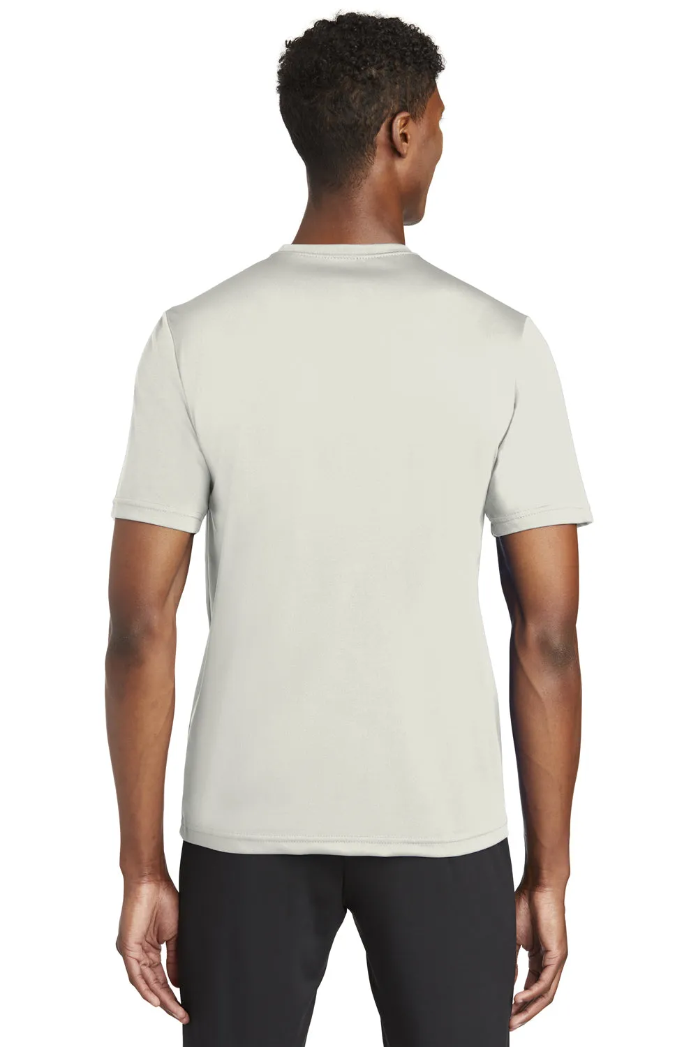Sport-Tek Mens Tough Moisture Wicking Short Sleeve Crewneck T-Shirt - Silver Grey Clothing Sport-Tek
