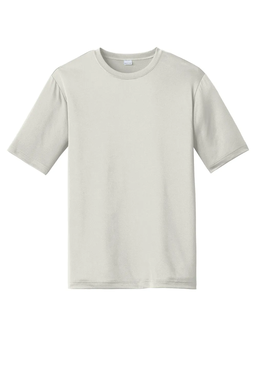 Sport-Tek Mens Tough Moisture Wicking Short Sleeve Crewneck T-Shirt - Silver Grey Clothing Sport-Tek