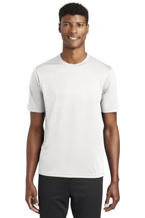 Sport-Tek Mens Tough Moisture Wicking Short Sleeve Crewneck T-Shirt - White Clothing Sport-Tek
