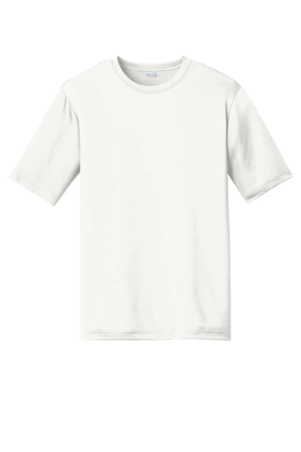 Sport-Tek Mens Tough Moisture Wicking Short Sleeve Crewneck T-Shirt - White Clothing Sport-Tek