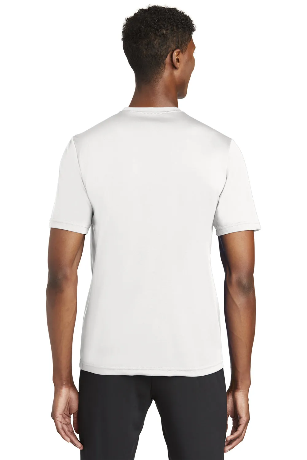 Sport-Tek Mens Tough Moisture Wicking Short Sleeve Crewneck T-Shirt - White Clothing Sport-Tek