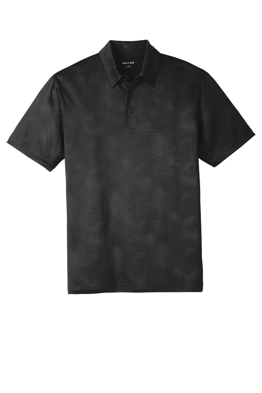 Sport-Tek Mens Tough Moisture Wicking Short Sleeve Polo Shirt - Black Clothing Sport-Tek