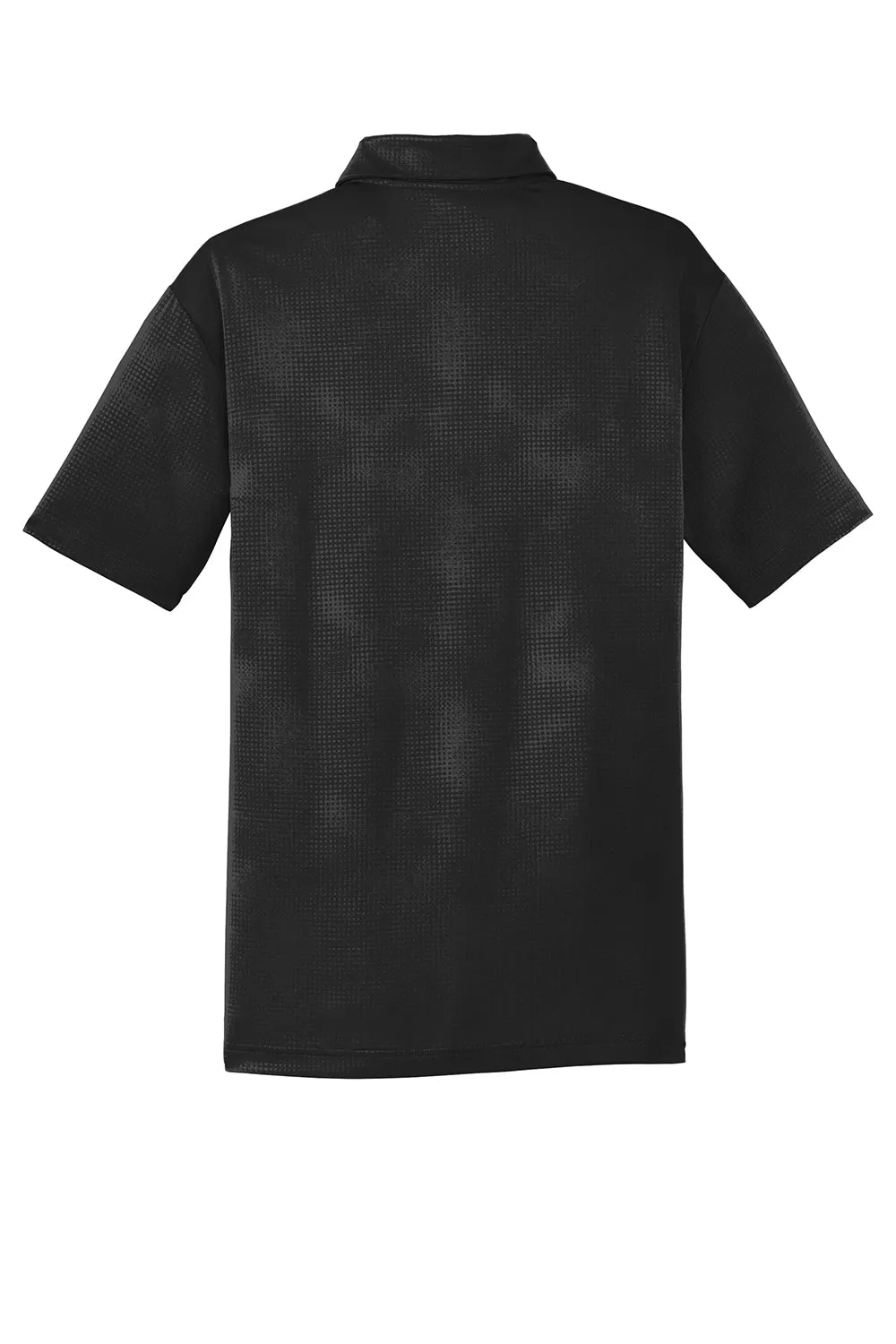 Sport-Tek Mens Tough Moisture Wicking Short Sleeve Polo Shirt - Black Clothing Sport-Tek