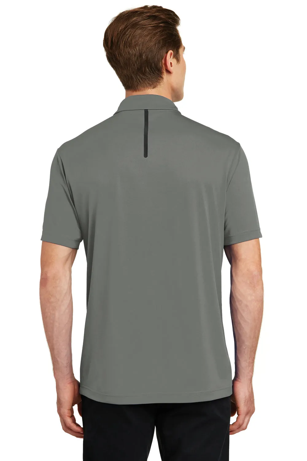 Sport-Tek Mens Tough Moisture Wicking Short Sleeve Polo Shirt - Dark Smoke Grey/Black - Closeout Clothing Sport-Tek