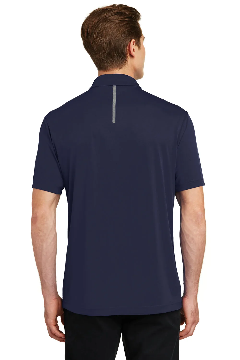Sport-Tek Mens Tough Moisture Wicking Short Sleeve Polo Shirt - True Navy Blue/Heather Grey - Closeout Clothing Sport-Tek