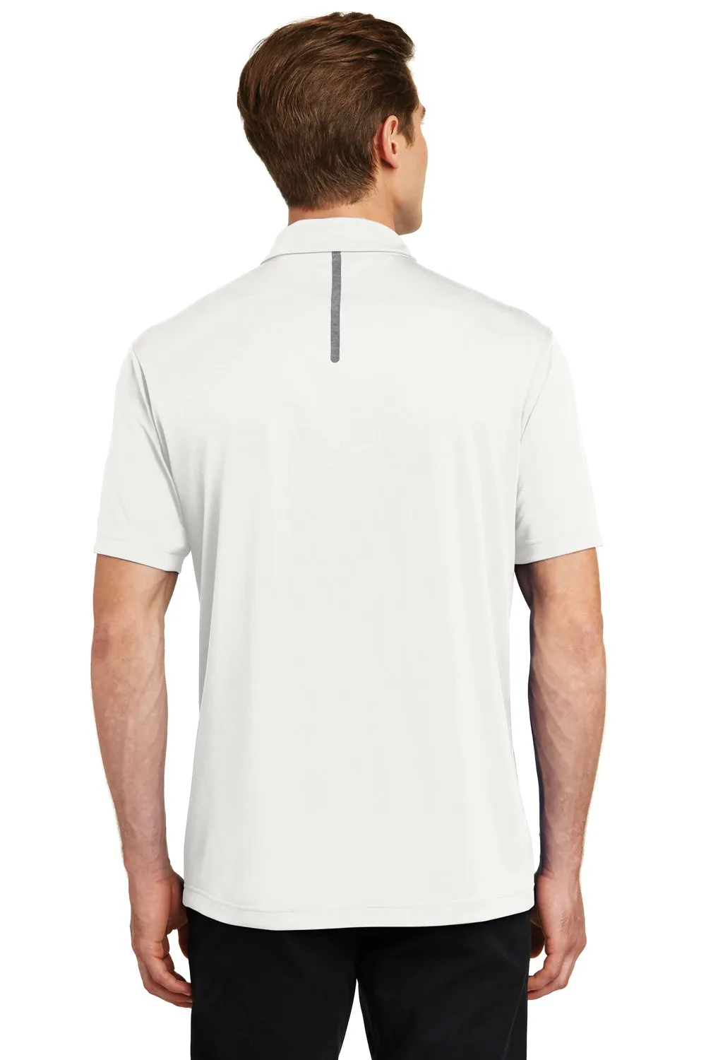 Sport-Tek Mens Tough Moisture Wicking Short Sleeve Polo Shirt - White/Heather Grey - Closeout Clothing Sport-Tek