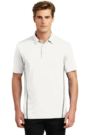 Sport-Tek Mens Tough Moisture Wicking Short Sleeve Polo Shirt - White/Heather Grey - Closeout Clothing Sport-Tek