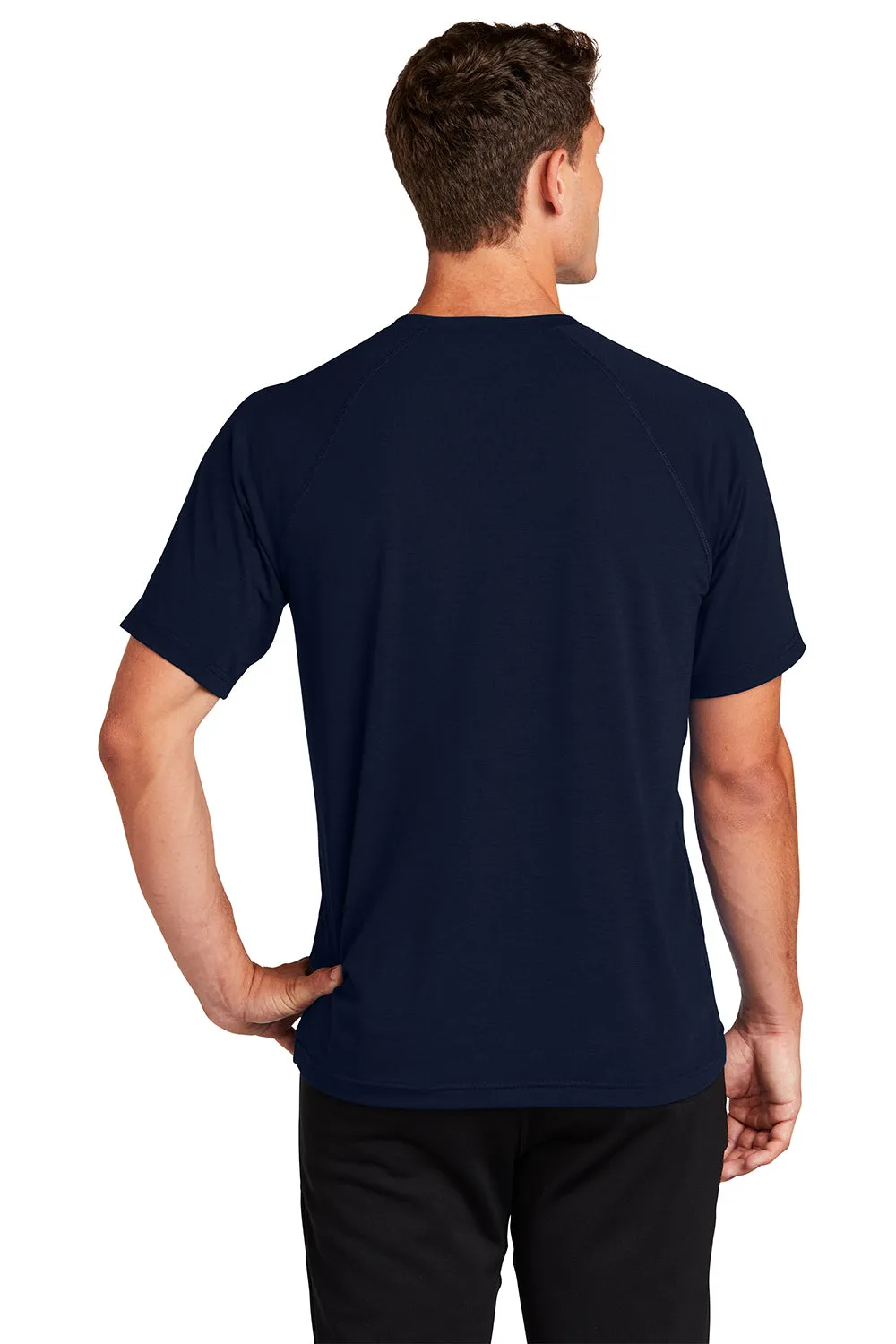 Sport-Tek Mens Ultimate Performance Moisture Wicking Short Sleeve Crewneck T-Shirt - True Navy Blue Clothing Sport-Tek