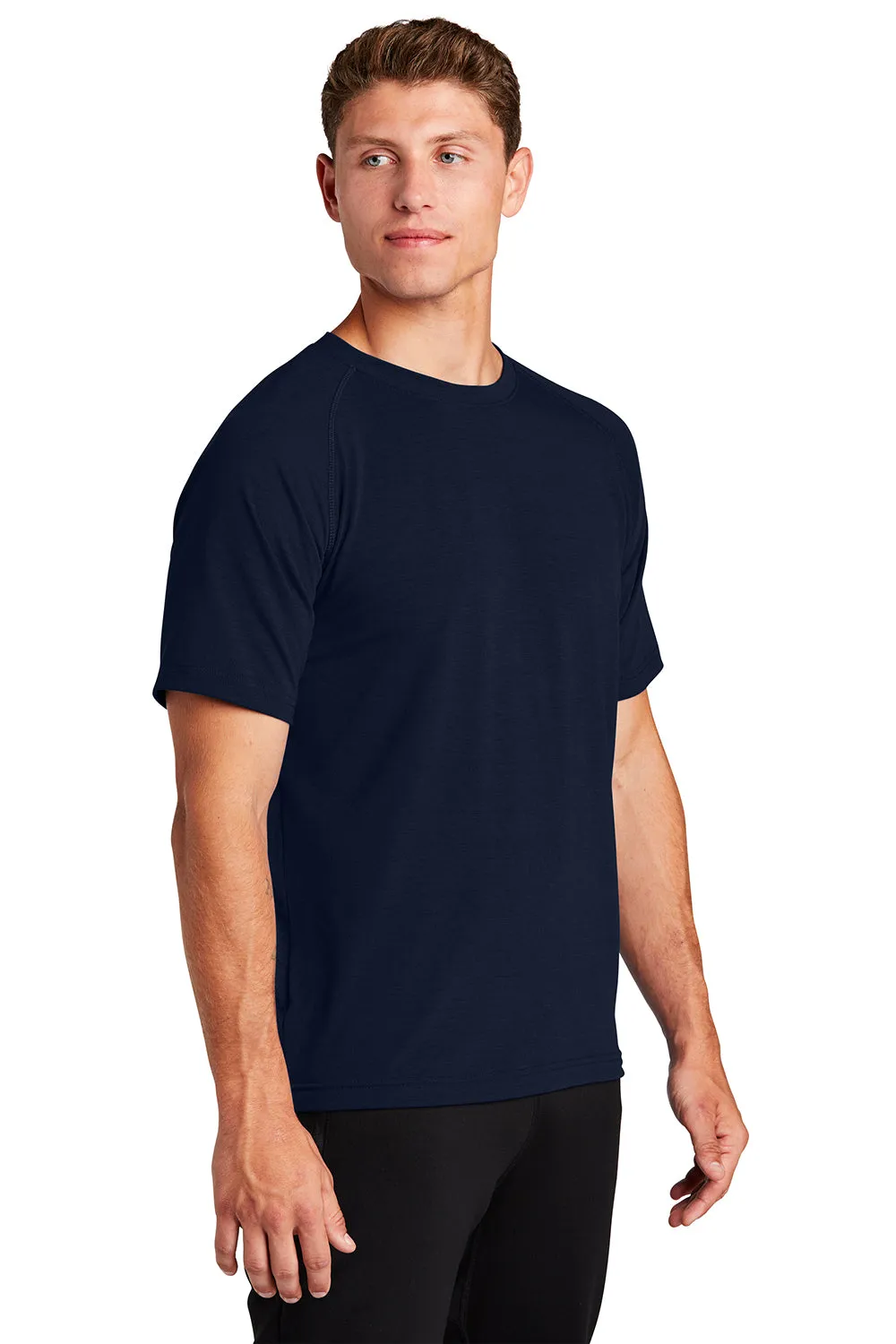 Sport-Tek Mens Ultimate Performance Moisture Wicking Short Sleeve Crewneck T-Shirt - True Navy Blue Clothing Sport-Tek