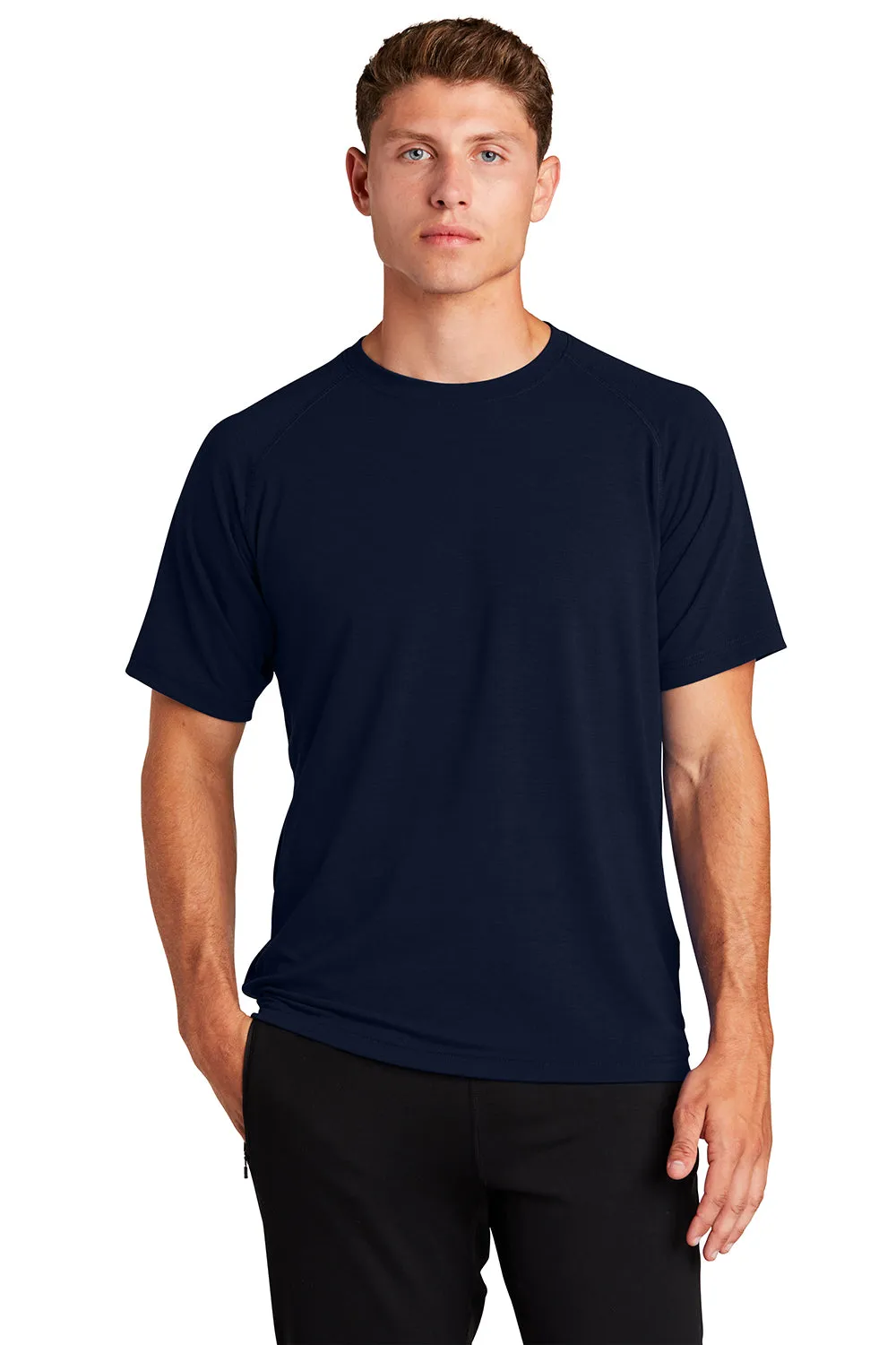 Sport-Tek Mens Ultimate Performance Moisture Wicking Short Sleeve Crewneck T-Shirt - True Navy Blue Clothing Sport-Tek