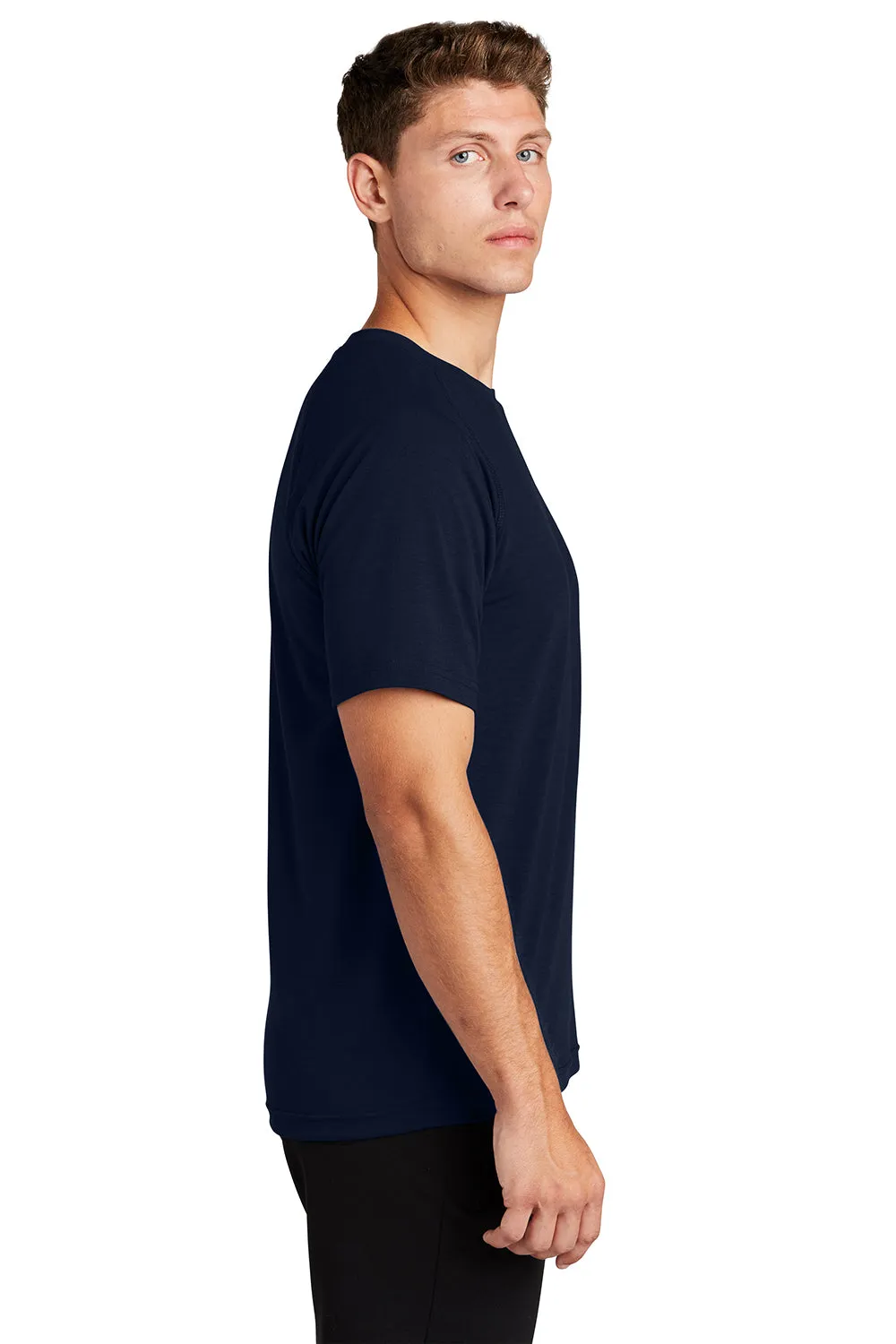 Sport-Tek Mens Ultimate Performance Moisture Wicking Short Sleeve Crewneck T-Shirt - True Navy Blue Clothing Sport-Tek