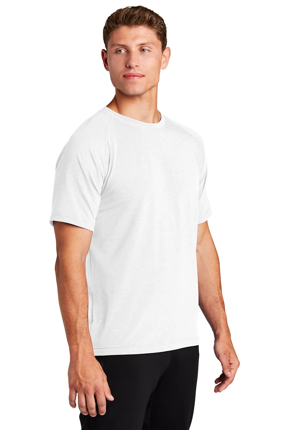 Sport-Tek Mens Ultimate Performance Moisture Wicking Short Sleeve Crewneck T-Shirt - White Clothing Sport-Tek