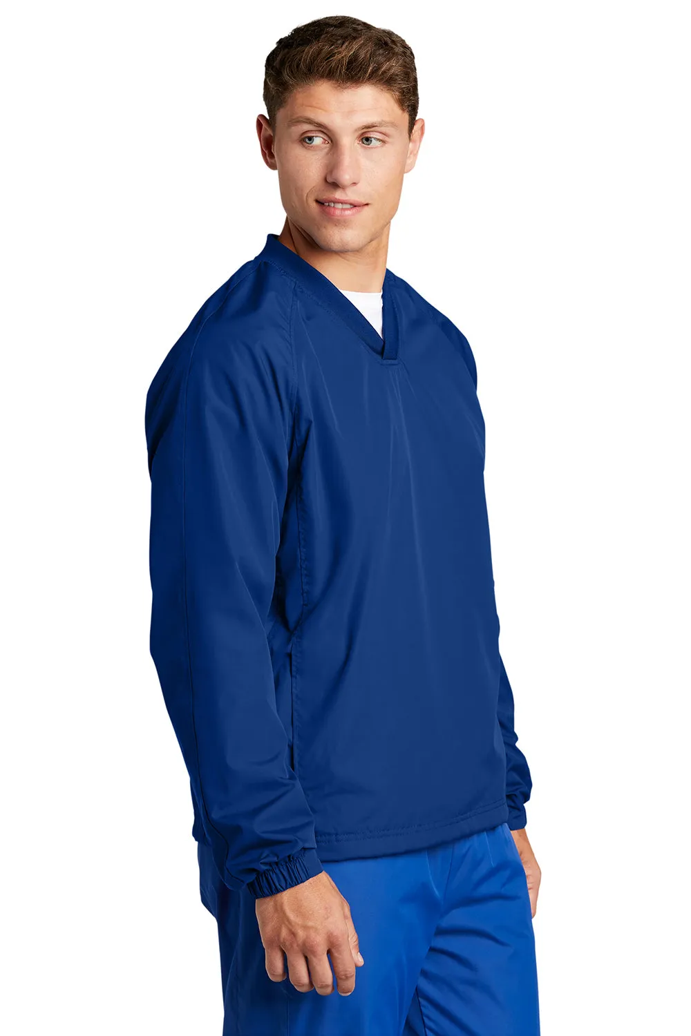 Sport-Tek Mens V-Neck Wind Jacket - True Royal Blue