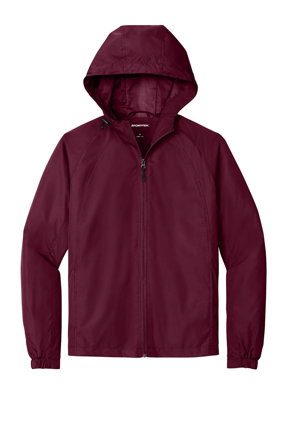 Sport-Tek Mens Water Resistant Full Zip Hooded Jacket - Maroon