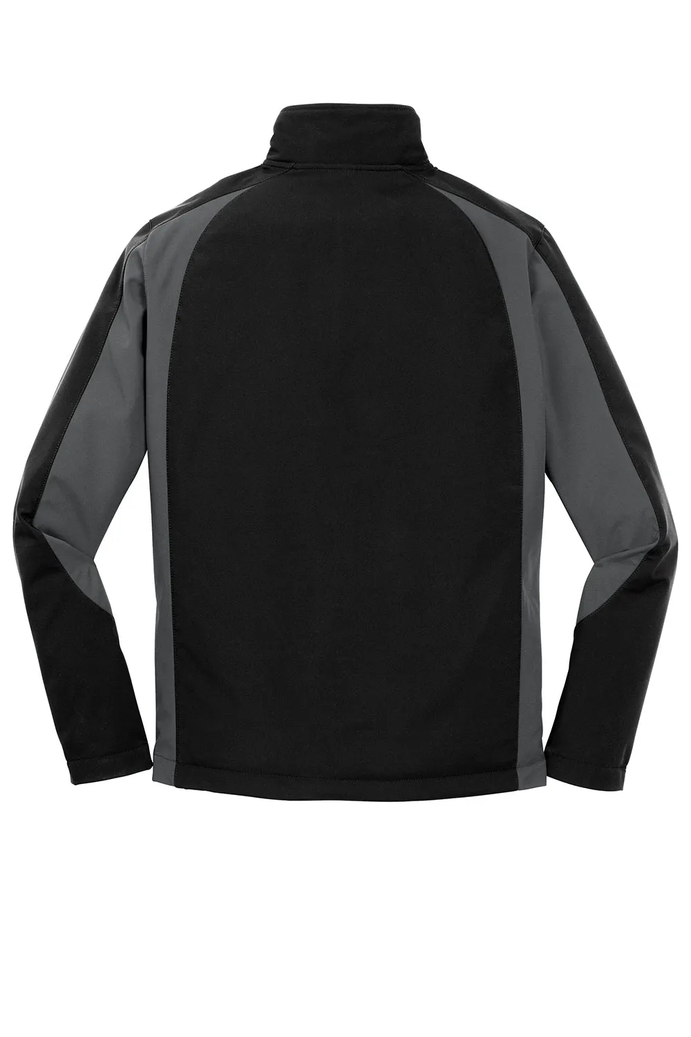 Sport-Tek Mens Water Resistant Full Zip Jacket - Black/Iron Grey - Closeout