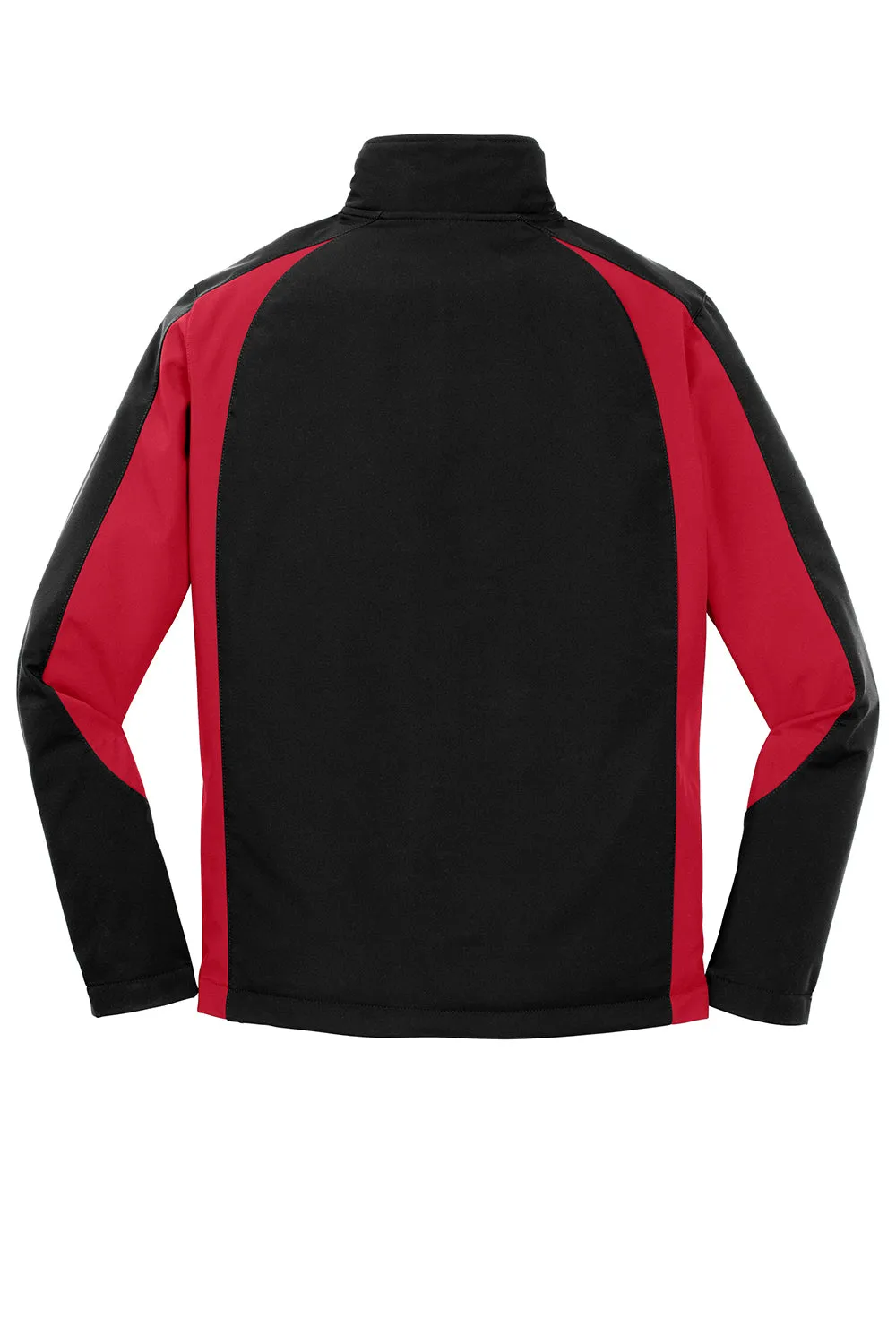 Sport-Tek Mens Water Resistant Full Zip Jacket - Black/True Red - Closeout