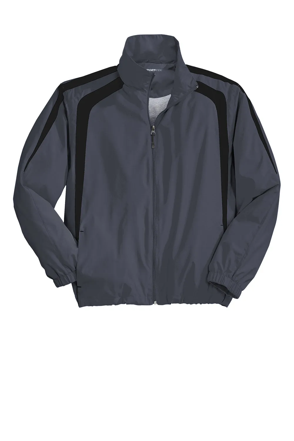 Sport-Tek Mens Water Resistant Full Zip Jacket - Graphite Grey/Black