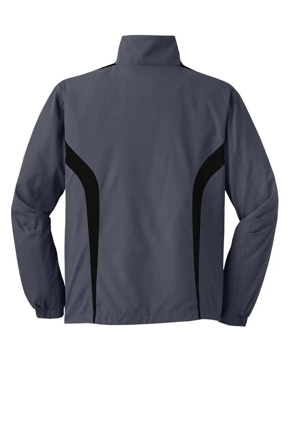Sport-Tek Mens Water Resistant Full Zip Jacket - Graphite Grey/Black