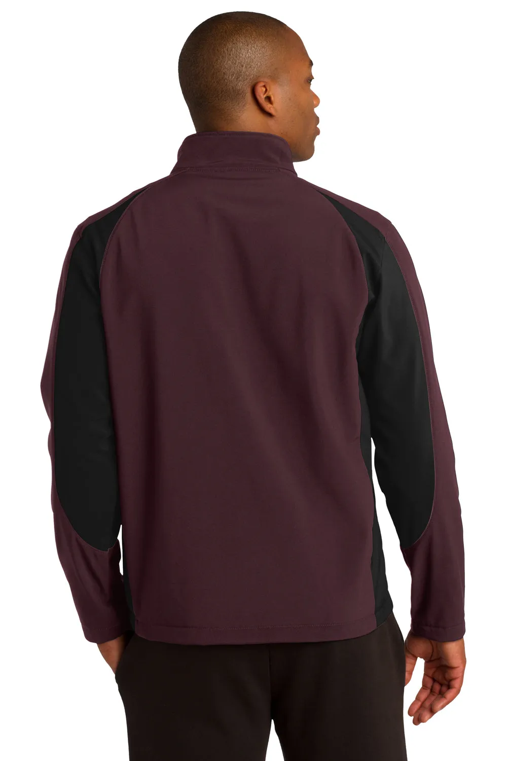 Sport-Tek Mens Water Resistant Full Zip Jacket - Maroon/Black - Closeout