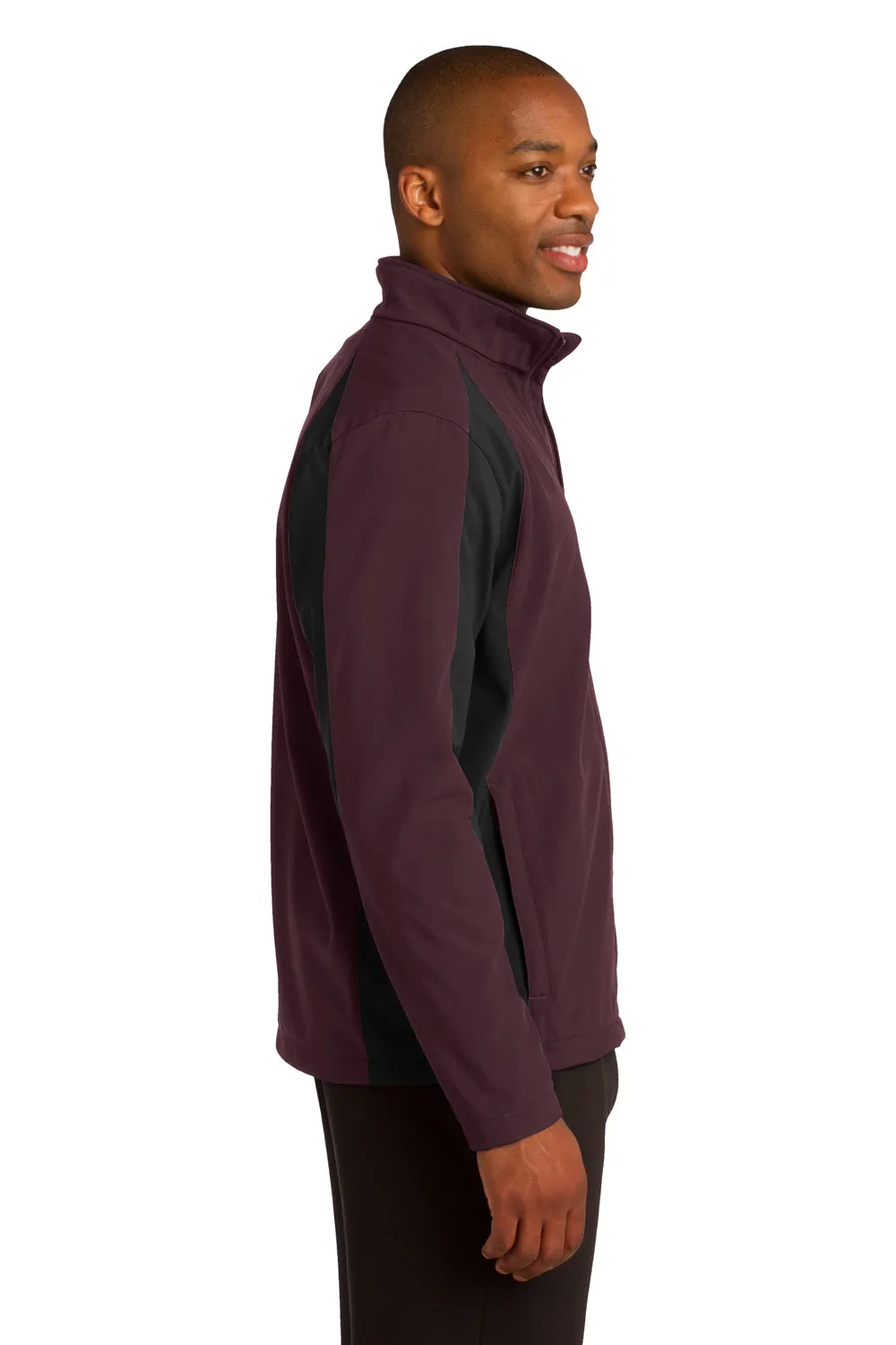 Sport-Tek Mens Water Resistant Full Zip Jacket - Maroon/Black - Closeout