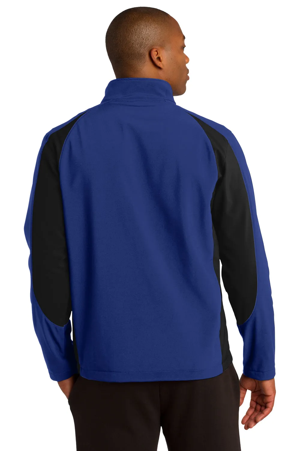 Sport-Tek Mens Water Resistant Full Zip Jacket - True Royal Blue/Black - Closeout