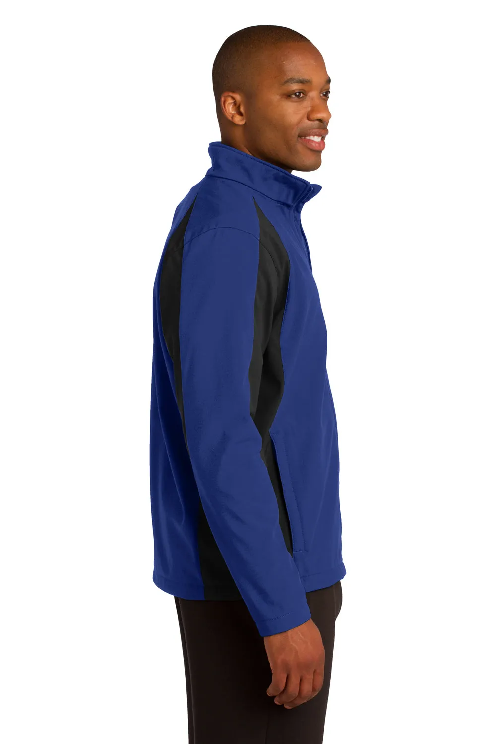 Sport-Tek Mens Water Resistant Full Zip Jacket - True Royal Blue/Black - Closeout