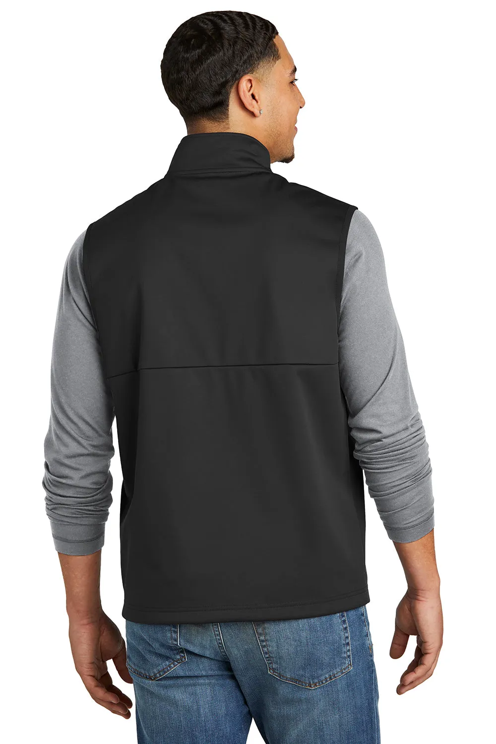 Sport-Tek Mens Water Resistant Full Zip Soft Shell Vest - Deep Black