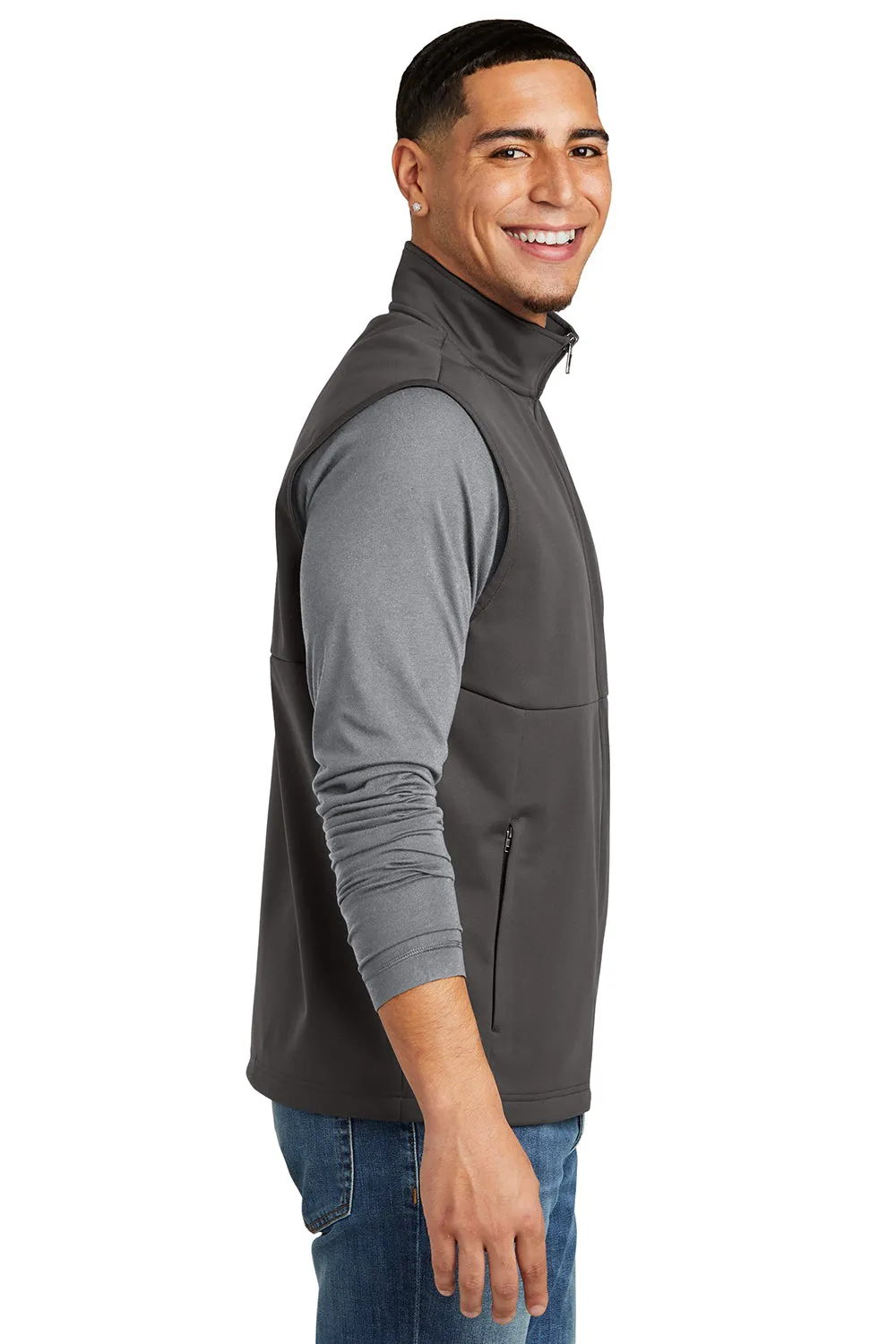 Sport-Tek Mens Water Resistant Full Zip Soft Shell Vest - Graphite Grey