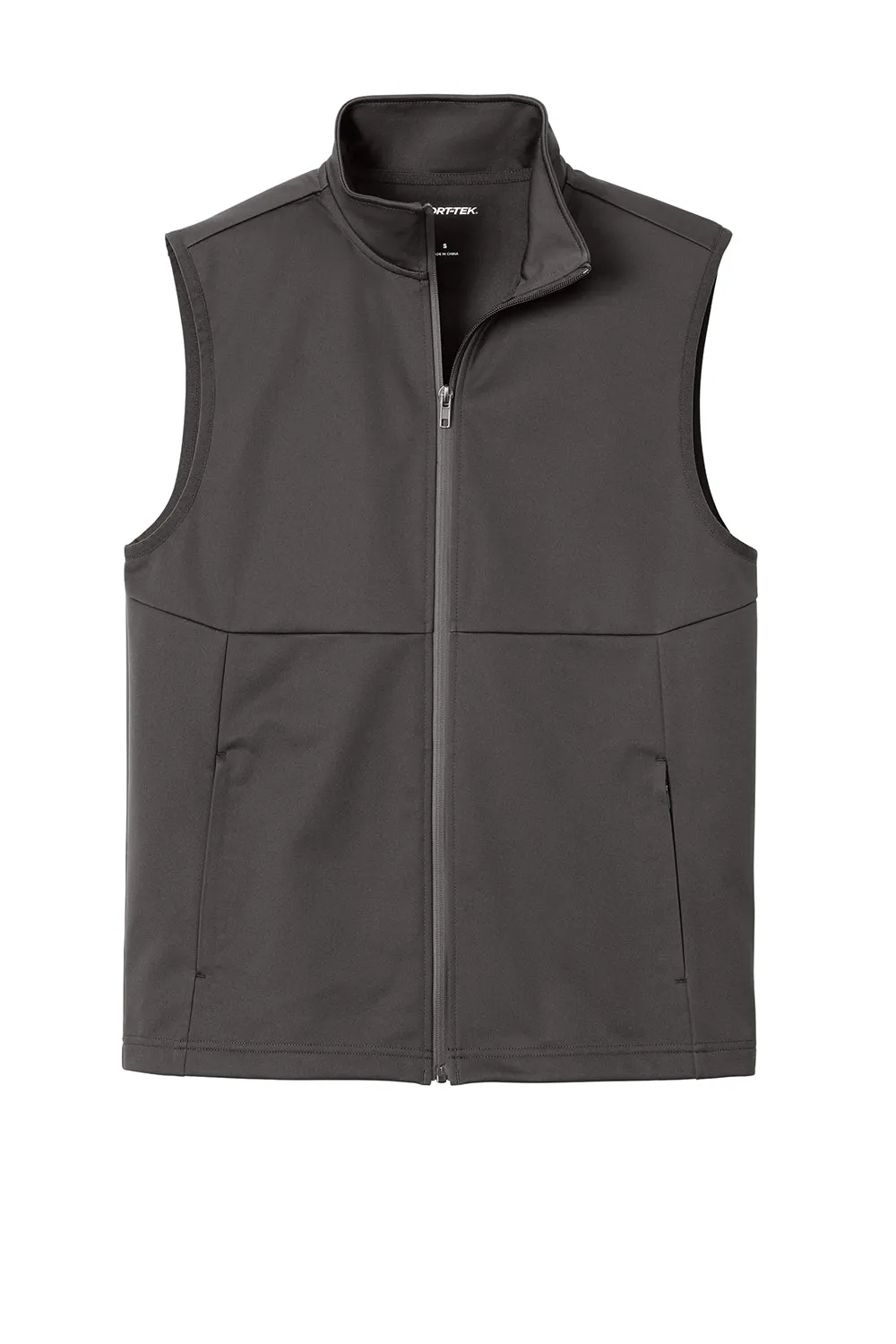Sport-Tek Mens Water Resistant Full Zip Soft Shell Vest - Graphite Grey