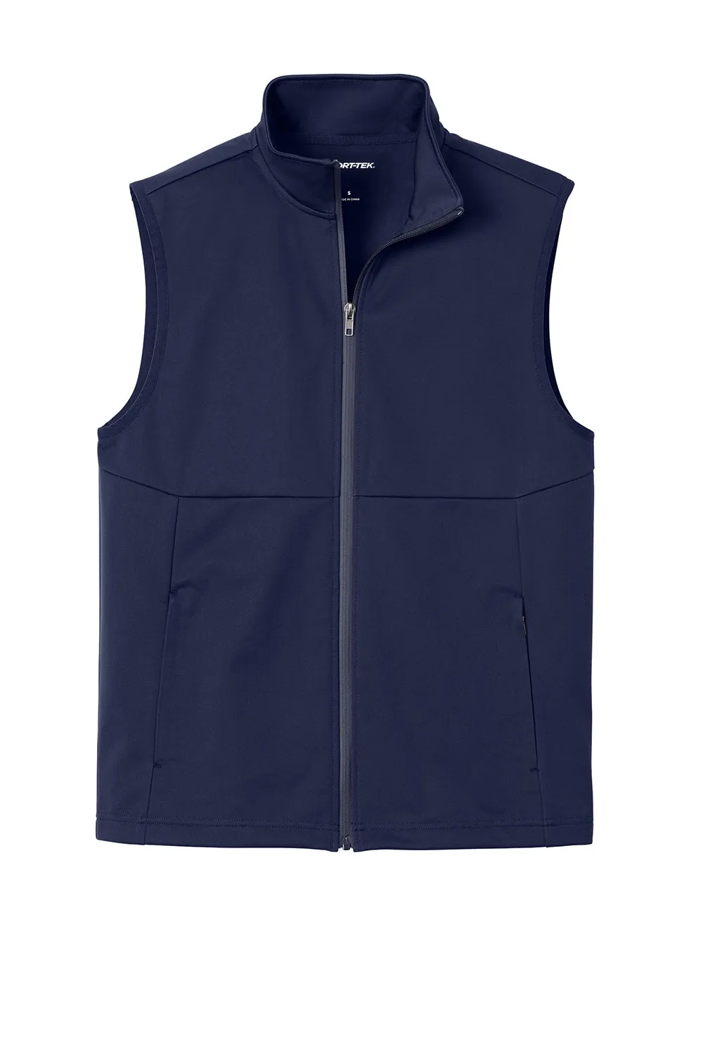 Sport-Tek Mens Water Resistant Full Zip Soft Shell Vest - True Navy Blue