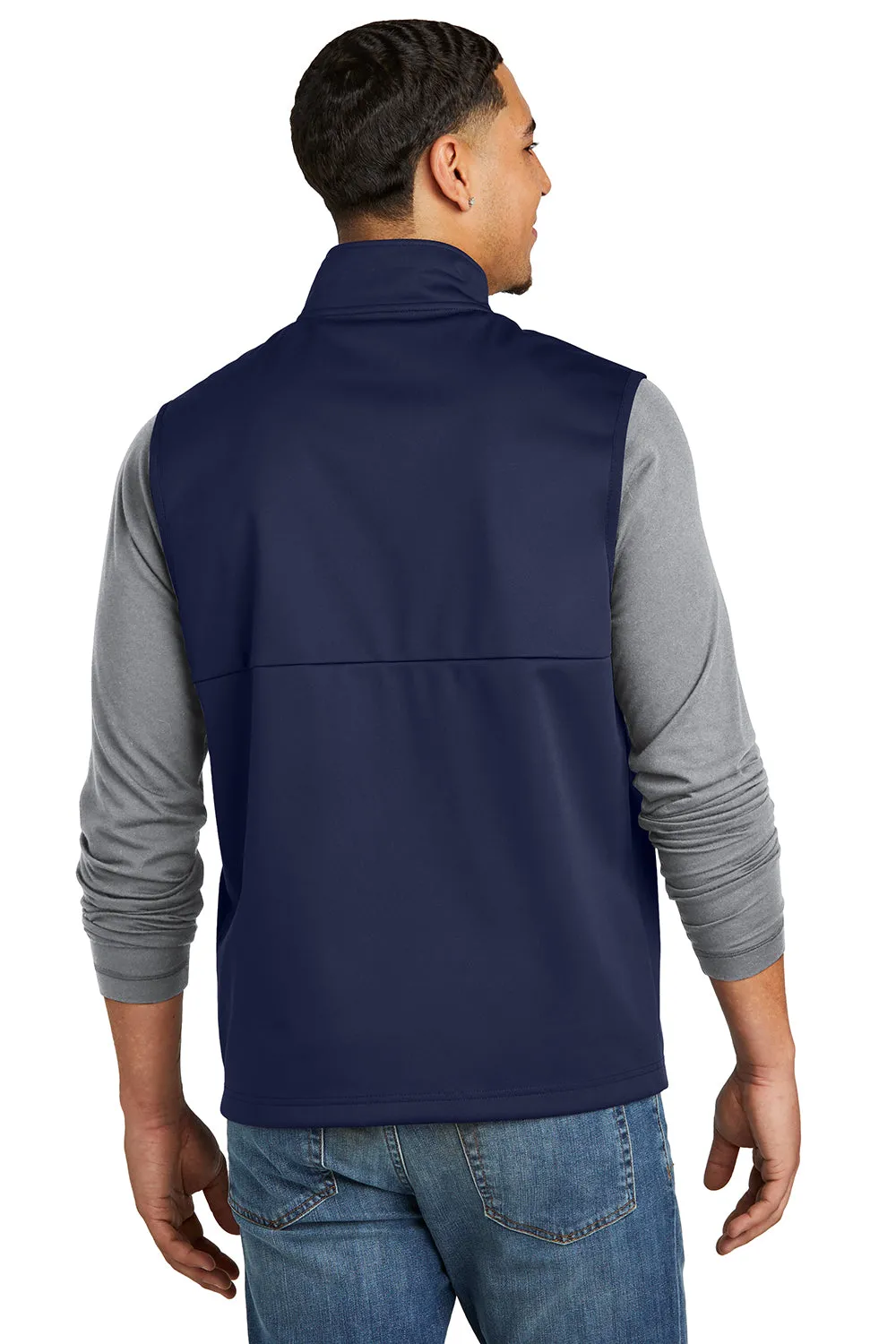 Sport-Tek Mens Water Resistant Full Zip Soft Shell Vest - True Navy Blue