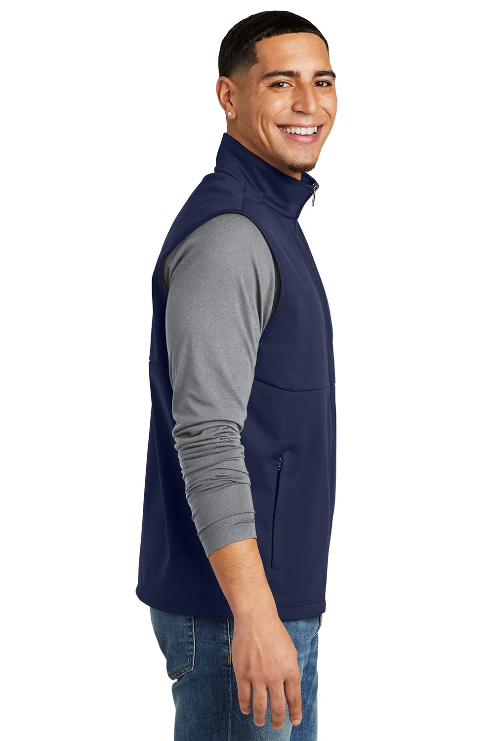 Sport-Tek Mens Water Resistant Full Zip Soft Shell Vest - True Navy Blue