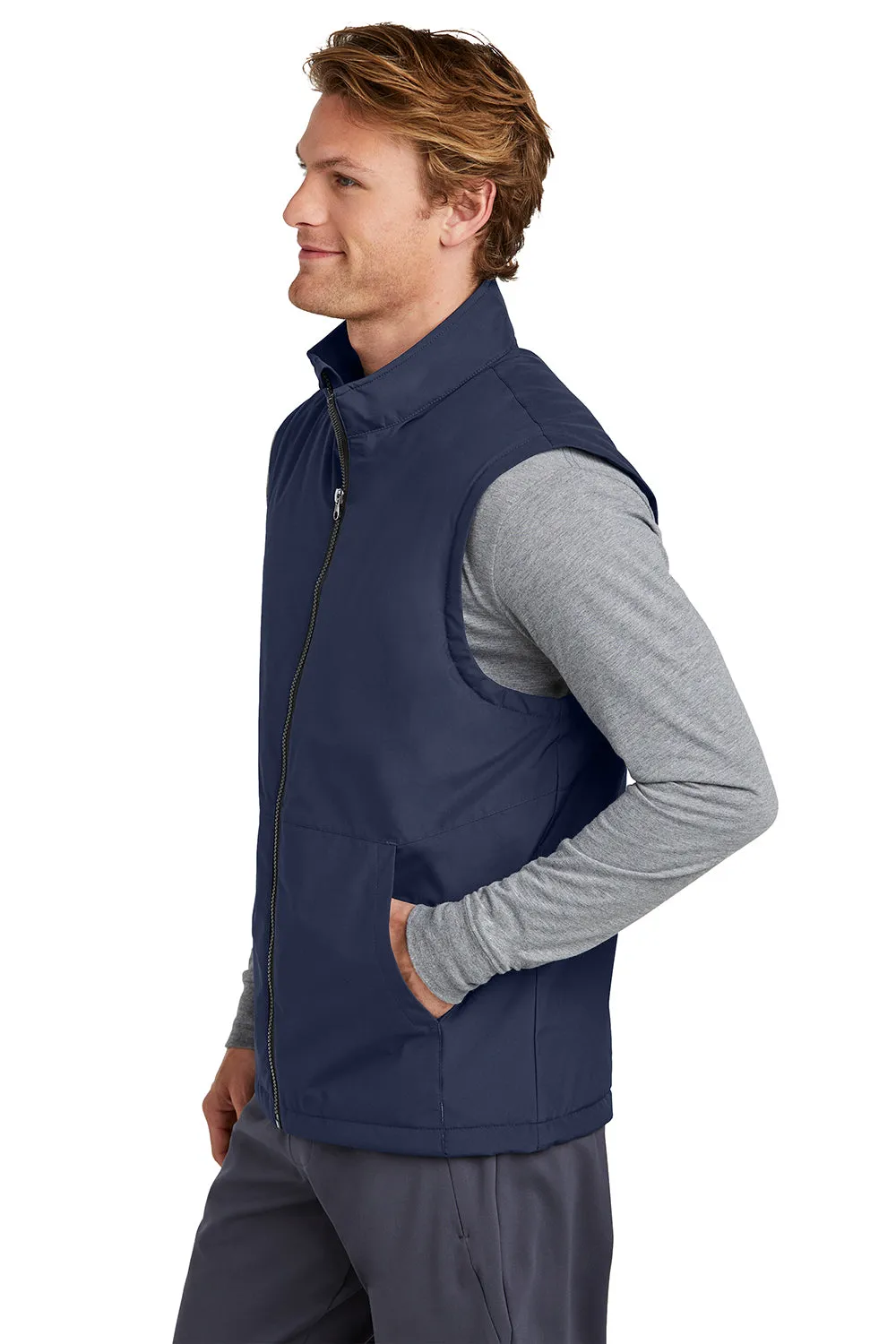 Sport-Tek Mens Water Resistant Insulated Full Zip Vest - True Navy Blue