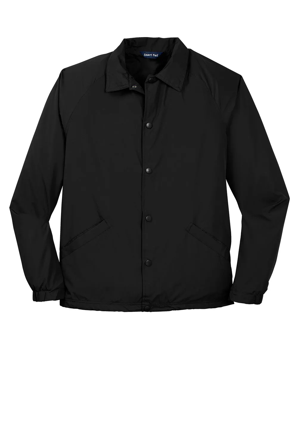 Sport-Tek Mens Water Resistant Snap Down Sideline Jacket - Black